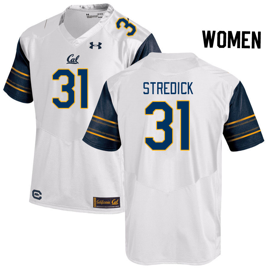 Women #31 Ashton Stredick California Golden Bears College Football Jerseys Stitched Sale-White